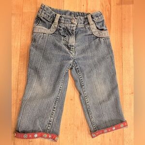 Hanna Andersson sz 80 jeans with flower trim